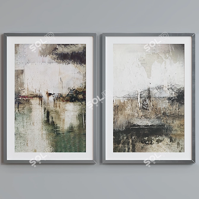 Abstract Style Picture Frame Set 3D model image 5