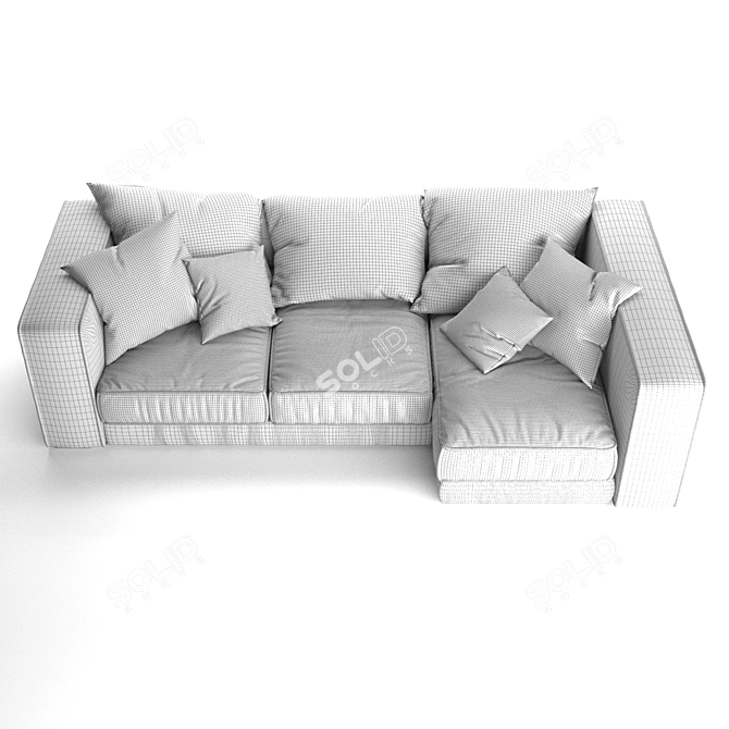 Modern Comfort: Baxter Budapest Sofa 3D model image 3