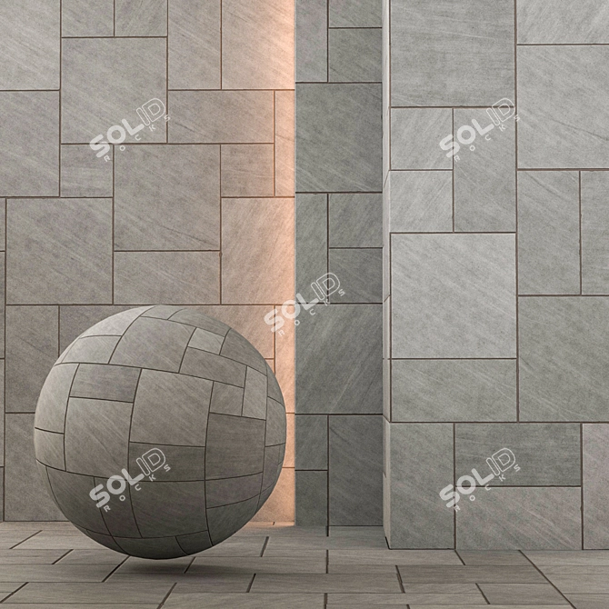 Seamless Pavement Texture: High Resolution with Various Maps 3D model image 1