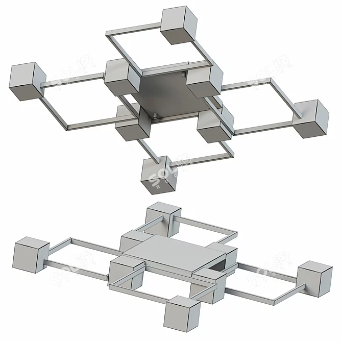 Symmetrical Geometric Ceiling Lamp 3D model image 2