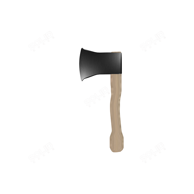 Wooden Hatchet: Durable and Versatile 3D model image 1