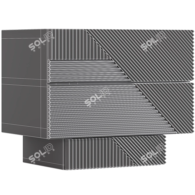Stripes Bedside Table - Modern Design & Stylish Storage 3D model image 6