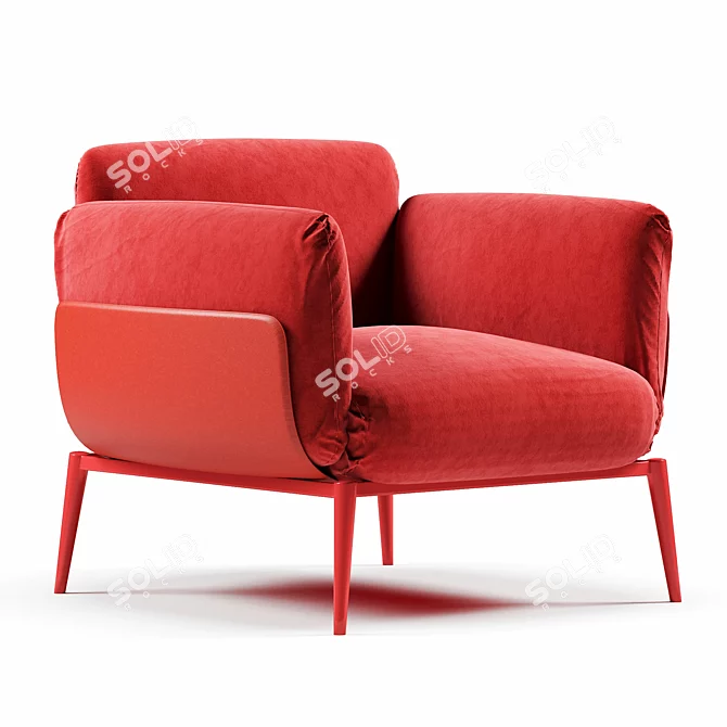 AMURA Brooklyn - Stylish Armchair with Armrests 3D model image 1