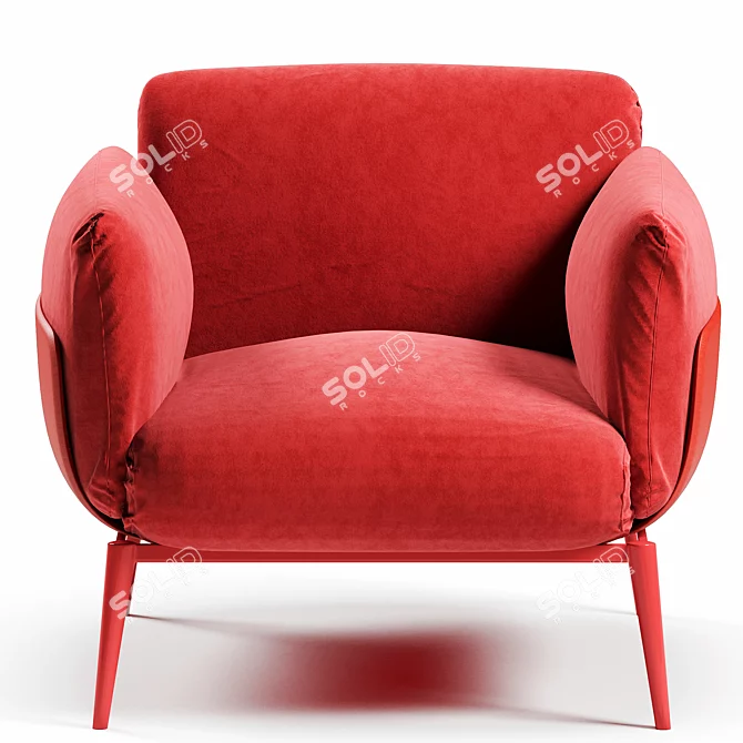 AMURA Brooklyn - Stylish Armchair with Armrests 3D model image 2