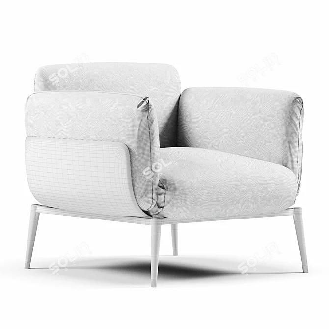 AMURA Brooklyn - Stylish Armchair with Armrests 3D model image 3