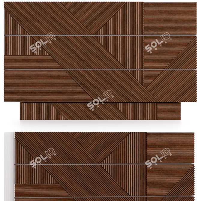 Modern Stripes Chest of Drawers 3D model image 3