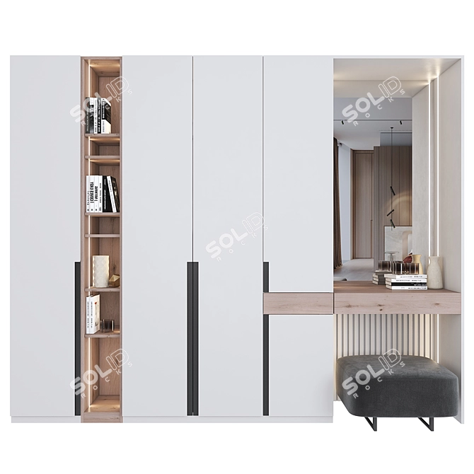 Modern Milan Hallway Organizer 3D model image 1