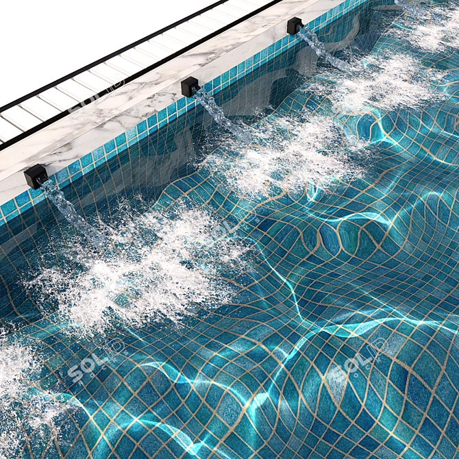 Crystal Clear Swimming Pool 3D model image 2