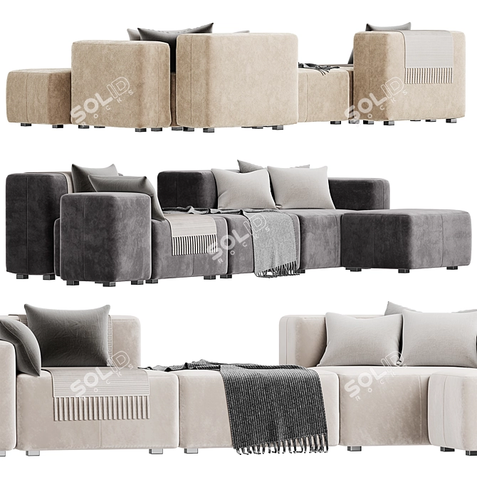 Modern Tektonik Sofa - Sleek and Stylish 3D model image 2