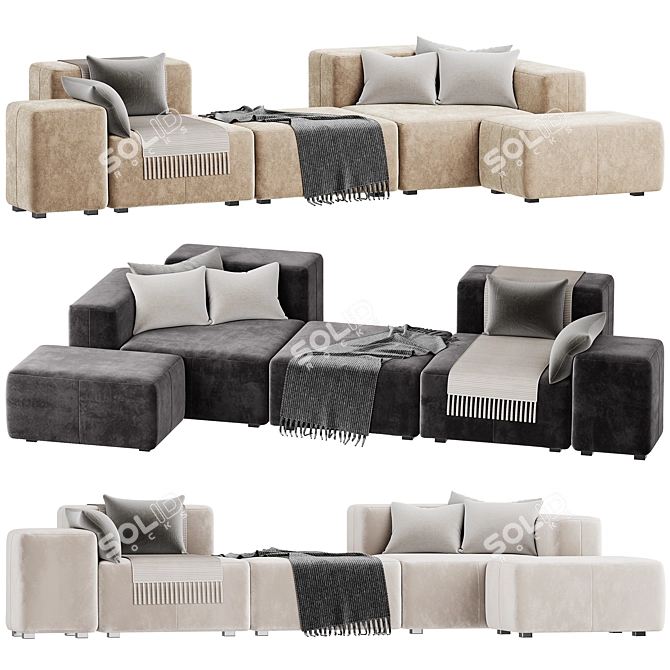 Modern Tektonik Sofa - Sleek and Stylish 3D model image 4
