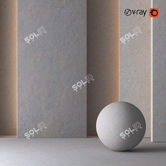 Seamless 8K Concrete Material 3D model image 1