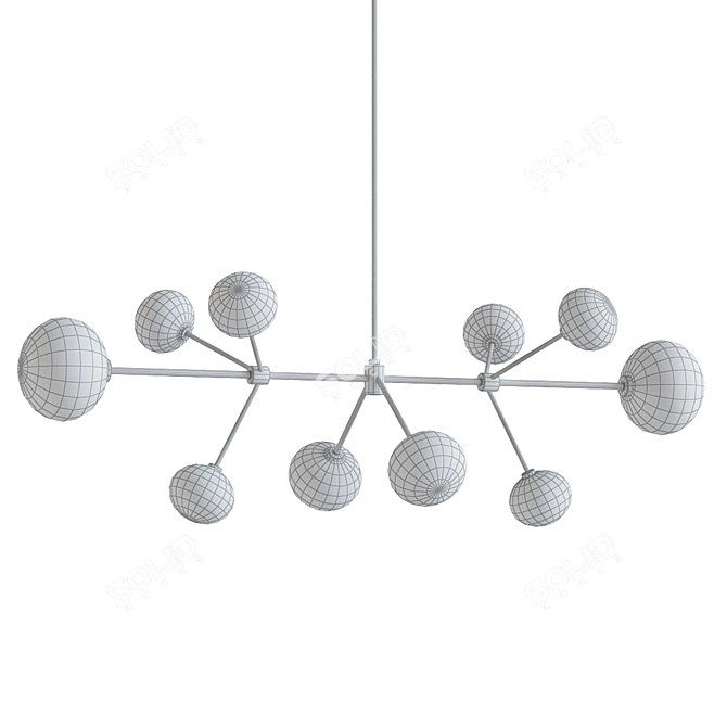 Nabila Linear Chandelier: Elegant Illumination Solution 3D model image 2