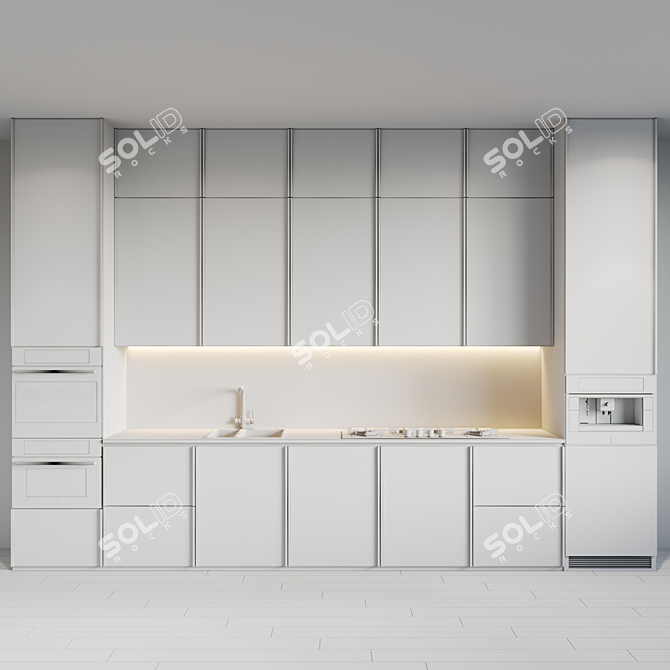 Stylish Fulgor Milano Kitchen 3D model image 3