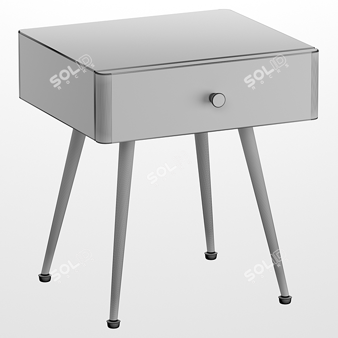 Sleek Bedside Table with Drawer - Topim 3D model image 3