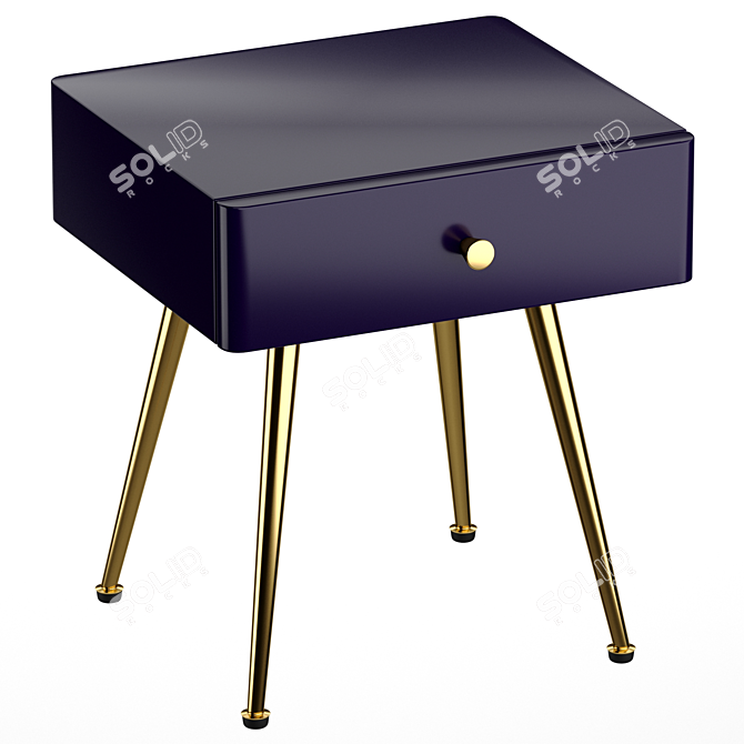 Sleek Bedside Table with Drawer - Topim 3D model image 4