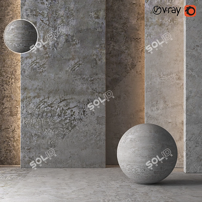 Aged Concrete Texture 8K 3D model image 1