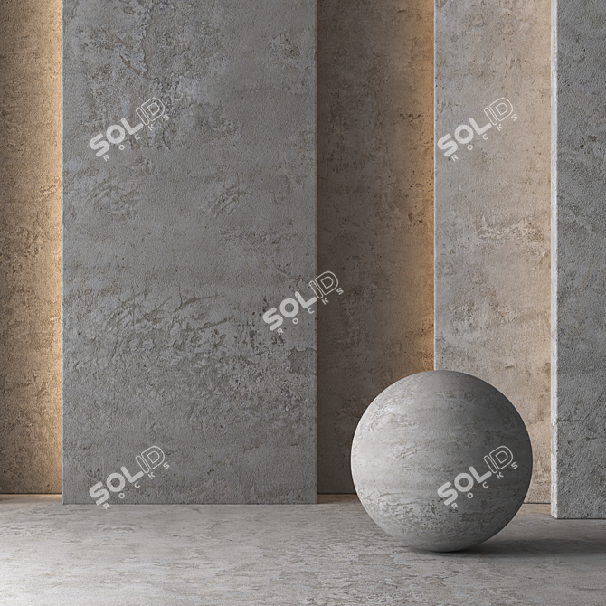 Aged Concrete Texture 8K 3D model image 3