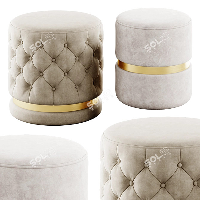 Modern Round Ottomans by !nspire 3D model image 1