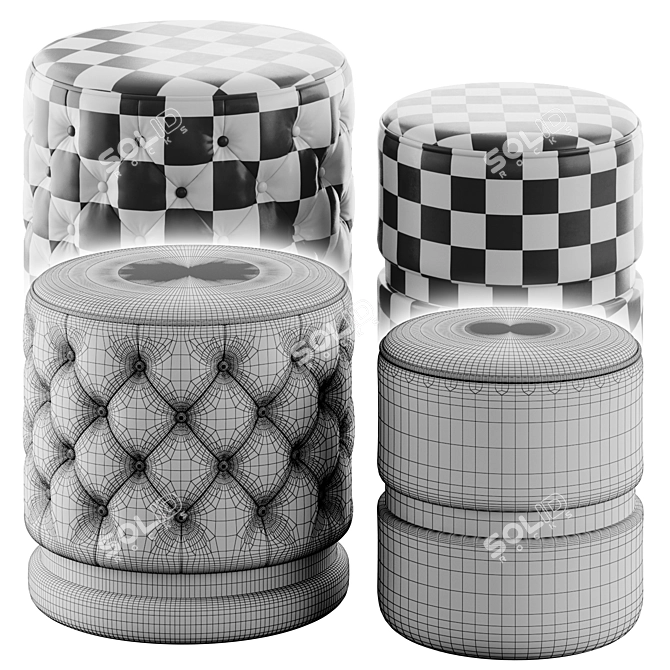 Modern Round Ottomans by !nspire 3D model image 4