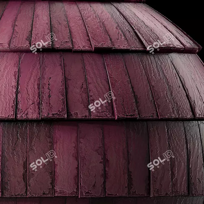 Artisan Wood Roof Tiles 3D model image 6