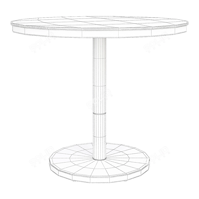 Elegant Black Marble Bistro Table 3D model image 2