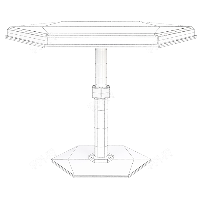 Hexagon Pedestal Side Table 3D model image 2