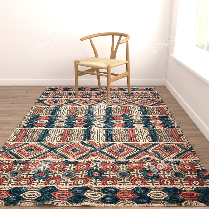 Versatile Set of 6 Rugs 3D model image 6