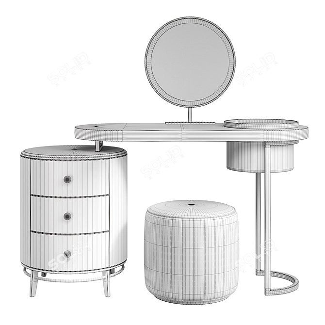 LeDiVita Tandy LED Mirror Dressing Table 3D model image 5