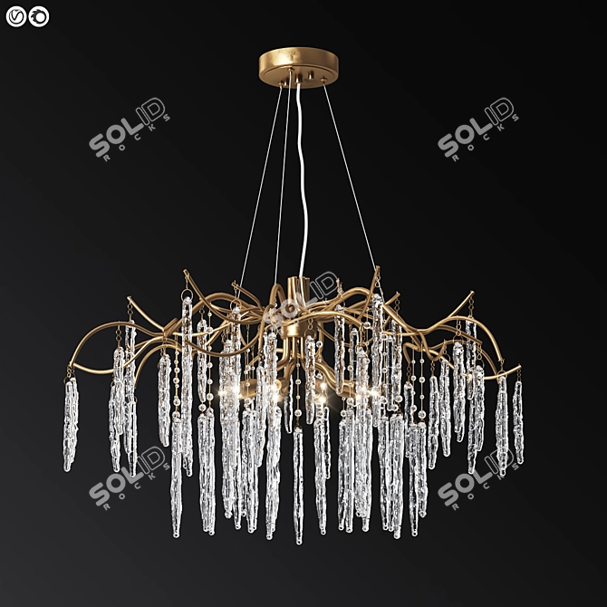 Elegant Willow Chandelier: Timeless Illumination 3D model image 1