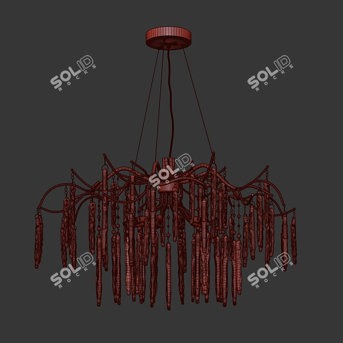 Elegant Willow Chandelier: Timeless Illumination 3D model image 2