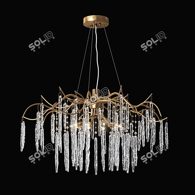 Elegant Willow Chandelier: Timeless Illumination 3D model image 3