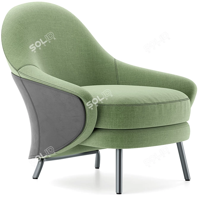 Sophisticated Angie Armchair with High-Resolution Textures 3D model image 1