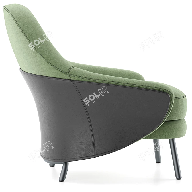 Sophisticated Angie Armchair with High-Resolution Textures 3D model image 2