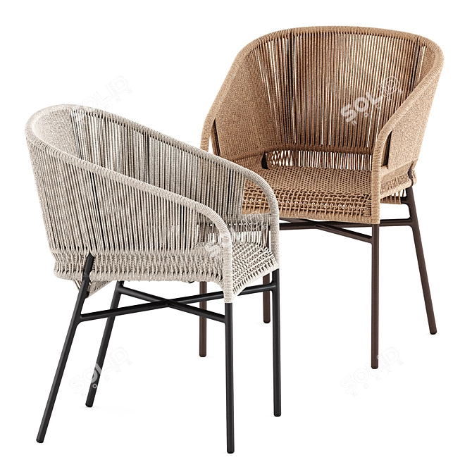 Elegant Outdoor Cricket Chair 3D model image 1