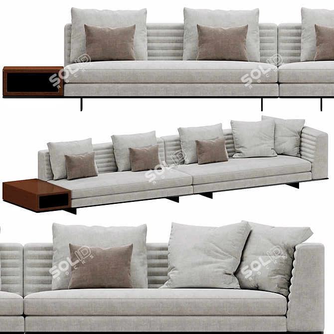 Contemporary Minotti Roger Sofa 3D model image 2