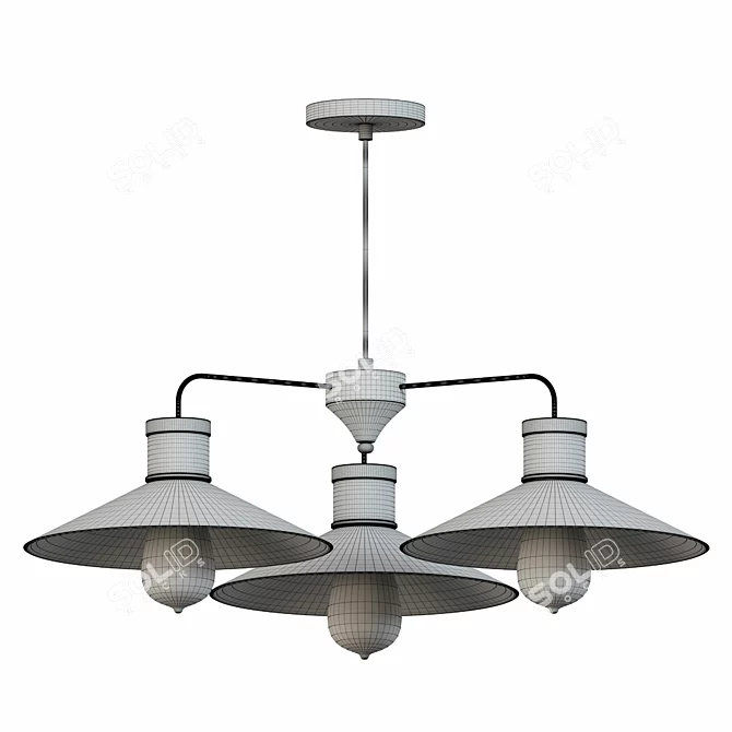 Industrial Pendant Light: Modern Millimeter Design 3D model image 2