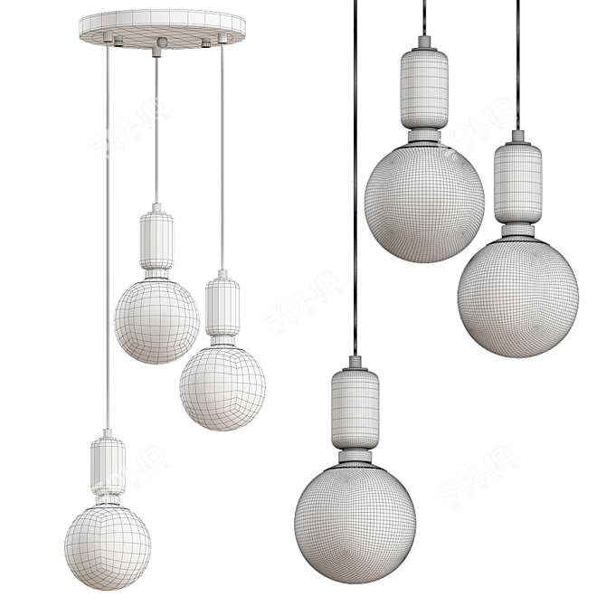 Eurosvet Pendant Lamp 50151/3 - Stylish Illumination 3D model image 4