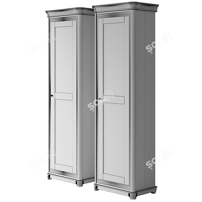 RIVIERA Wooden Wardrobe: Elegant and Spacious 3D model image 3