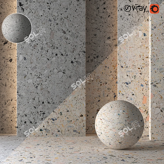 Marble Mosaic 8K Texture (Seamless) 3D model image 1