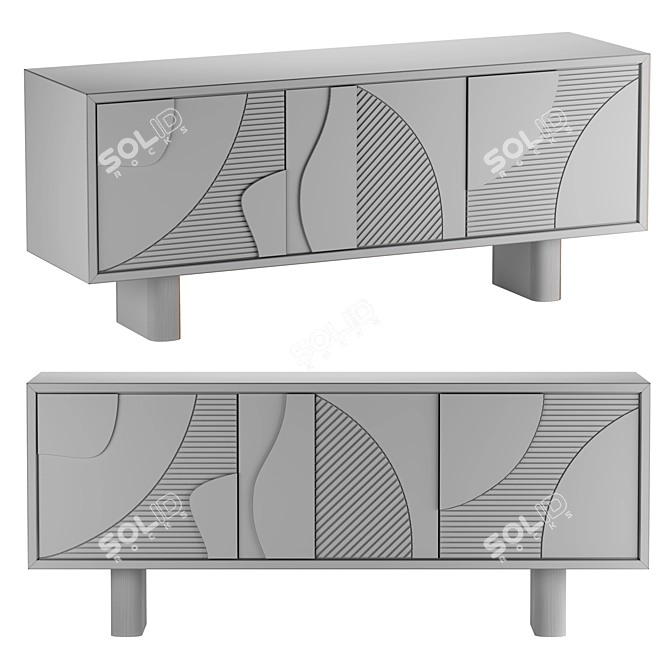 Elegant Olga Sideboard by Mambo 3D model image 2