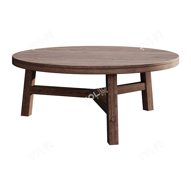 Rustic Farmhouse Round Coffee Table 3D model image 1