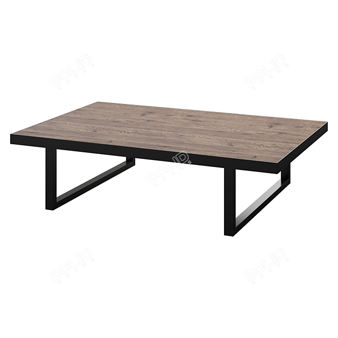 Rustic Reclaimed Wood Coffee Table 3D model image 1