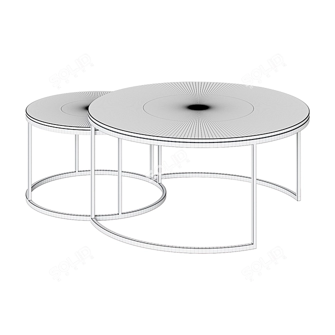 Delaney Marble Nesting Coffee Tables 3D model image 2