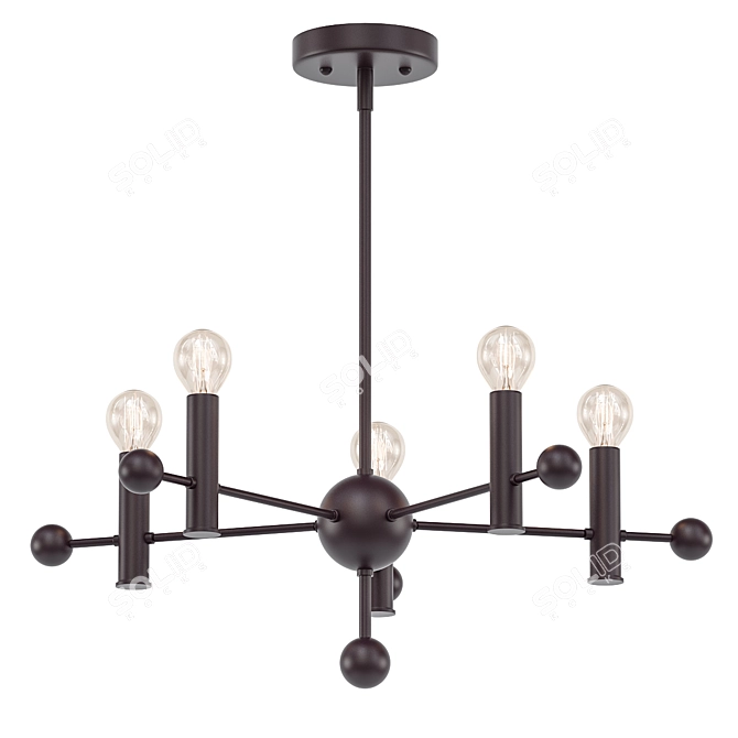 Bronze 5-Light Chandelier Forte 3D model image 1
