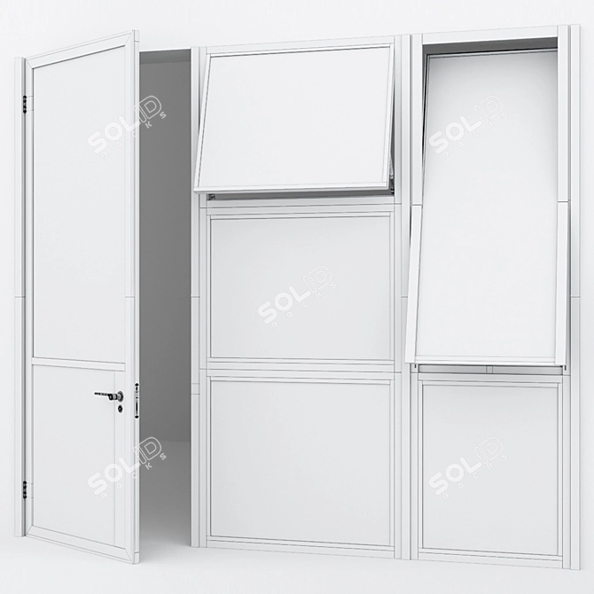 Sleek Aluminum Door: Modern Design 3D model image 4