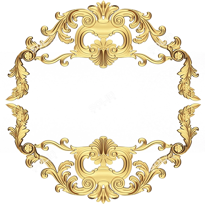 Title: Elegant Carved Plaster Molding Decoration 3D model image 1