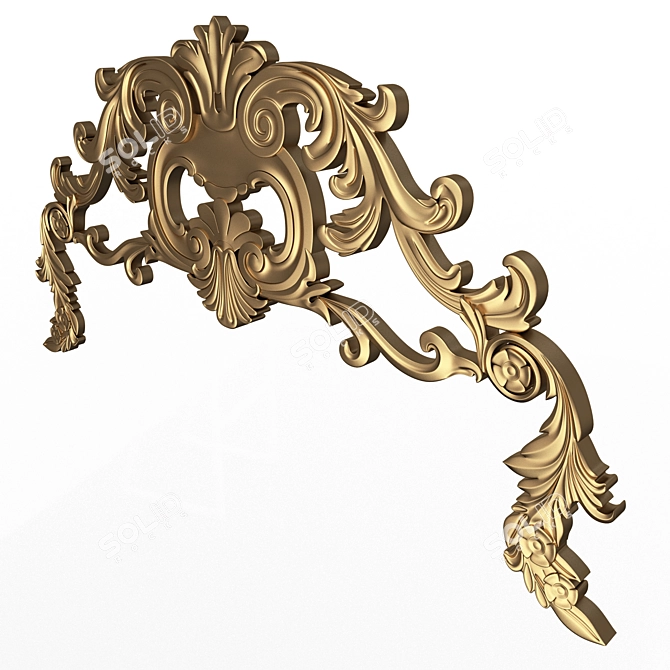 Title: Elegant Carved Plaster Molding Decoration 3D model image 3