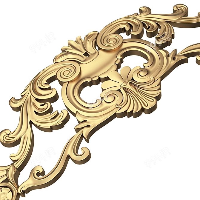 Title: Elegant Carved Plaster Molding Decoration 3D model image 5