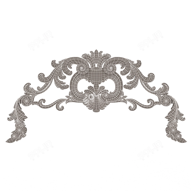 Title: Elegant Carved Plaster Molding Decoration 3D model image 7