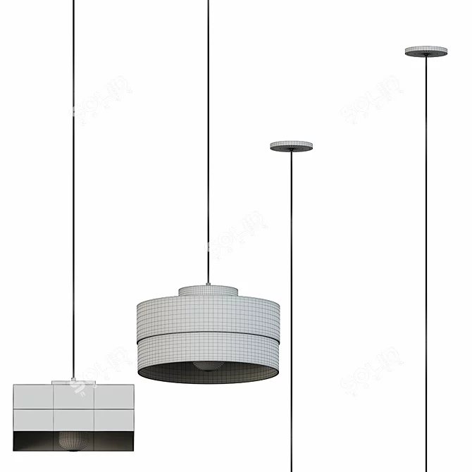 Modern Wood Pendant Lights 3D model image 2